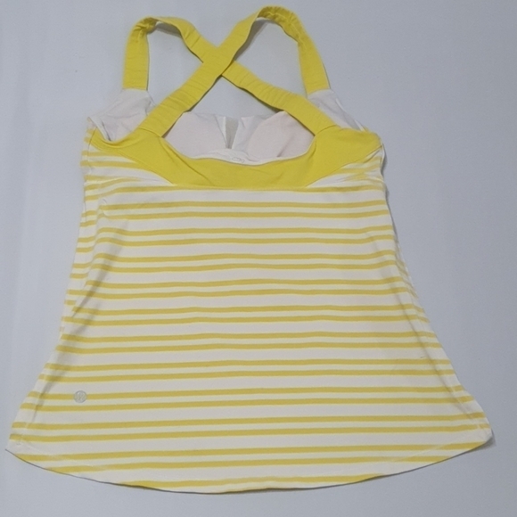Lululemon Crisscross Yellow StripeTank Top - Picture 6 of 9